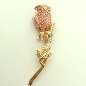Collectible Signed Nolan Miller Rose brooch
